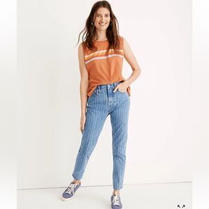 Madewell Jeans The Perfect Vintage Crop PinStripe Edition Size 26